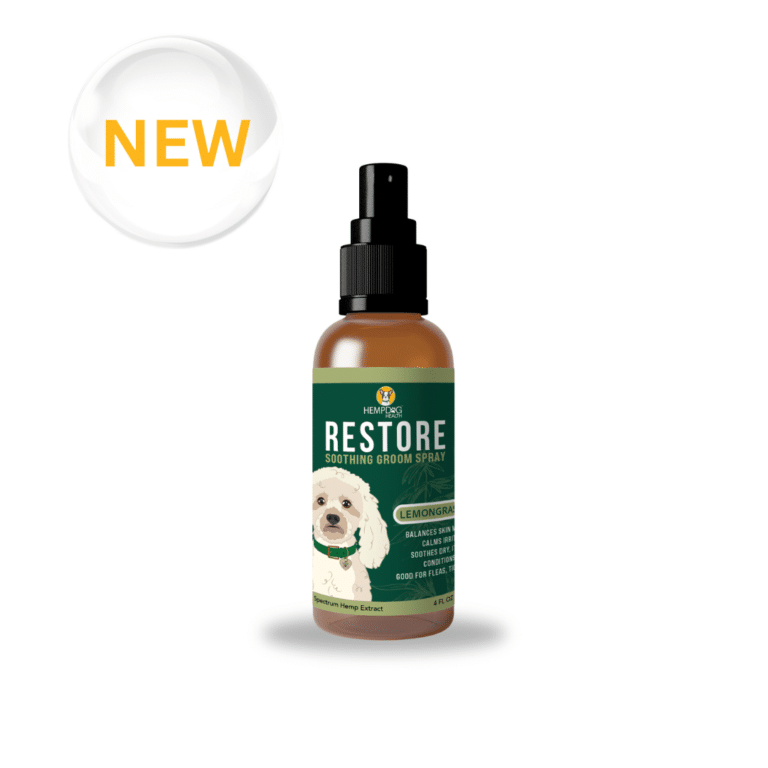 New Restore CBD Groom Spray for Dogs – Natural Deodorizing & Skin-Soothing Formula